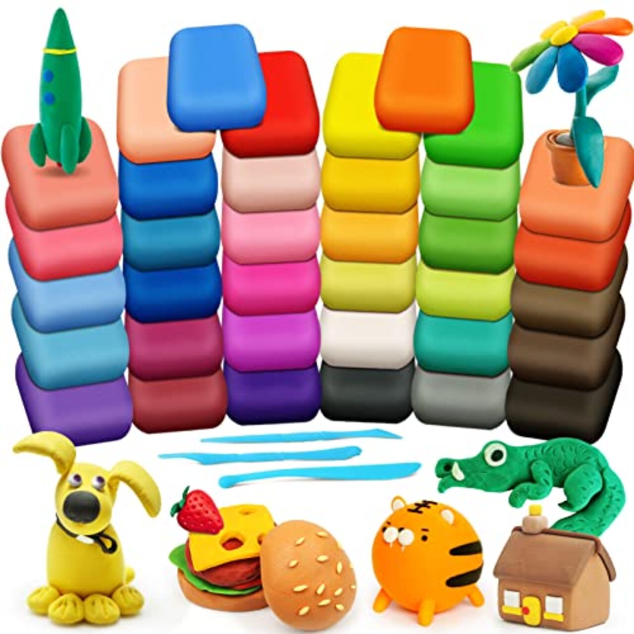 36 Colors Magic Clay - Air Dry Clay , Modeling Clay for Kids with Tools, Soft & Ultra Light, Toys Gifts for Age 3 4 5 6 7 8+ Years Old Boys Girls Kids